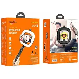 Трипод монопод Hoco LV03 Plus Showfull fill light live broadcast holder 0.95 m LED з кільцевим освітленням - мініатюра 7