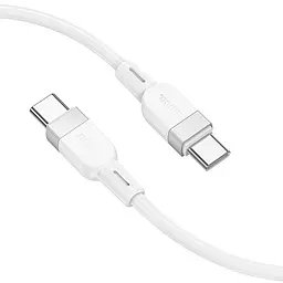 Дата кабель Hoco X109 Energy silicone Type-C to Type-C 60W (1m) White - мініатюра 2