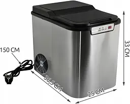 Льодогенератор Ruhhy K5537 (12 кг/добу) з функцією самоочищення, сріблястий - мініатюра 3