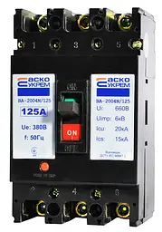 Автоматичний вимикач силовий 3р 125А ВА‑2004N/125 АСКО‑УКРЕМ (A0010040080) - мініатюра 2