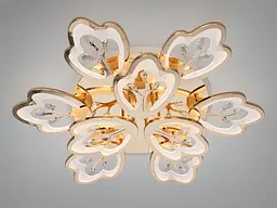 Стельова LED люстра Diasha 8148/6+3G золото, 9 модулів, 185 Вт, 80 см, 16-25m2 - мініатюра 3