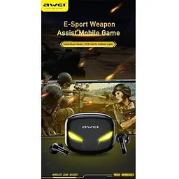 Бездротові навушники Awei T35 Gaming TWS Bluetooth Earphone до 5 годин білі - мініатюра 6