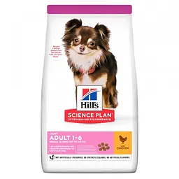 Сухий корм Hill's Science Plan Light Adult Small&Mini with Chicken з куркою для дорослих собак малих і мініатюрних порід 6 кг