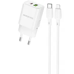МЗП BN14 Royal PD30W+QC3.0 (1USB-A/1C) + кабель Type-C to Lightning White Borofone teh0029626