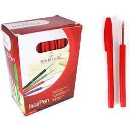Ручка масляна RADIUS червоний Face Pen, 0.7мм