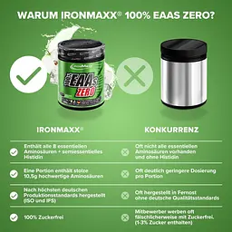 Амінокислота IronMaxx 100% EAAs Zero Зелене яблуко 500 г - мініатюра 4