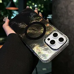 Чохол TPU Shiny Mountain (MagFit) для Apple iPhone 16 Pro (6.3) Black - мініатюра 2