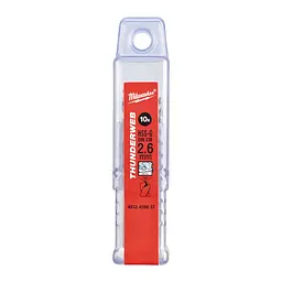 Свердло по металу THUNDERWEB HSS-G MILWAUKEE DIN338, діаметр 2,6х57х30мм, (10шт), пластикова коробка