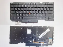 Клавіатура для ноутбуків Lenovo ThinkPad X1 Carbon Gen5 (2017) чорна з підсвічуванням, з трекпоінтом