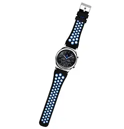 Спортивний ремінець Primo з перфорацією для годинника Samsung Gear S3 Classic SM-R770/Frontier RM-760 Black Blue - мініатюра 2