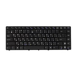 Клавіатура ноутбука PowerPlant ASUS A42, K42, N82 чорна, чорний фрейм (KB310807)