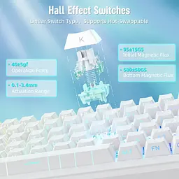 Ігрова магнітна клавіатура MAMBASNAKE M82 HE / Hall Effect / Magnetic Switch / 75% / Rapid Trigger / White - мініатюра 5