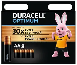 Батарейка Duracell LR06 MN2400 Optimum 8 шт. Лужна AA 1,5 В
