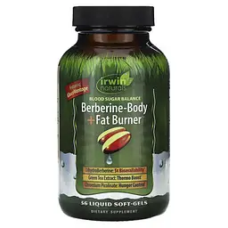 Берберин Berberine-Body + Fat Burner 56 Liquid Soft-Gels Irwin Naturals vit0006514