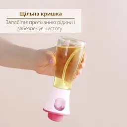 Розпилювач диспенсер пляшка спрей для олії, оцту, соусів, 180 мл скляний, Kitchen Master Рожевий 85581 - мініатюра 6