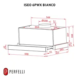 Витяжка телескопічна PERFELLI ISEO 6PWX BIANCO - мініатюра 16