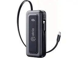 Зовнішній акумулятор (Power Bank) ATRIA WPD-35S 10000mAh Black