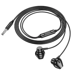 Дротові навушники Hoco M125 Smart metal універсальні earphones with microphone, 3.5mm, 1.2m, black - мініатюра 3