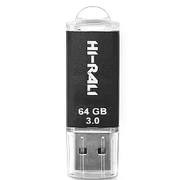 Флеш-накопичувач USB3.0 64GB Hi-Rali Rocket Series Black (HI-64GB3VCBK)