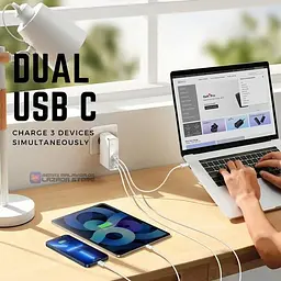 Адаптер зарядний блок живлення Remax RP-U106 140 W (3 виходи 1 USB + 2Type-C) - мініатюра 4