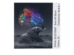 Алмазна мозаїка за номерами Слон 70987_BGLE, 40x50 см