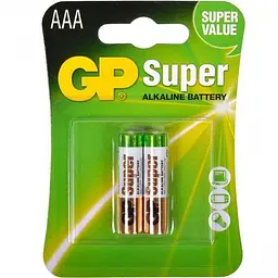Батарейки GP SUPER ALKALINE 1.5V 24A21-SB2 Лужні LR03 AAA 2 шт