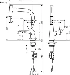 Змішувач для кухні Hansgrohe Talis M51 210 72824000 Хром - мініатюра 2