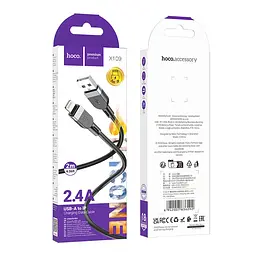 Кабель синхронизации Hoco X109 Silicone 2.4A USB to Lightning 2m Black (35924_3605829) - миниатюра 3