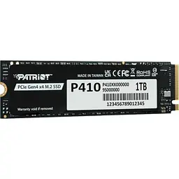 Твердотільний накопичувач SSD 1Tb, P410, PCI-E 4.0 x4, M.2 2280, 3D TLC, 5000/4500 МБ/с Patriot teh0019772 - мініатюра 3