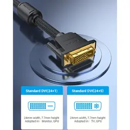 Кабель мультимедійний DVI M to DVI M 8.0m 24+1pin 2K60Hz ferrite Vention (EAEBK) - мініатюра 2