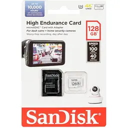 Карта пам'яті Sandisk i 128GB microSDXC C10 UHS-I U3 V30 R100/W40MB/s High Endurance (SDSQQNR-128G-GN6IA) - мініатюра 2