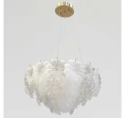 Золота підвісна LED-люстра Artlight 813/500GD з матовим скляним листям, 93 Вт, від 10-18 м² - мініатюра 2