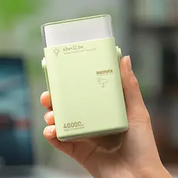 Портативна батарея REMAX FP-3 40000 mAh 65W LED lamp зовнішній акумулятор чорний - мініатюра 4