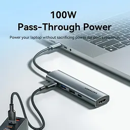 Док-станція USB3.0 Type-C --> HDMI 4K30Hz /USB 3.0/USB 2.0/Type-C 2.0/ PD 100W Hub 5-in-1 Vention - мініатюра 6