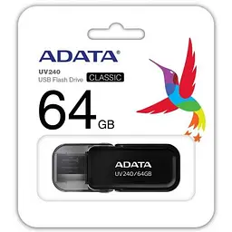 USB флеш накопичувач ADATA 64GB UV240 Black USB 2.0 (AUV240-64G-RBK) - мініатюра 3