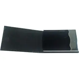 Візитниця No brand шкіряна з магнітним замком чорна 9x6.5x1.5 см - мініатюра 2