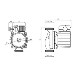 Насос циркуляційний Forwater WRS 25/6-130 Green (Wilo) CV015979 - мініатюра 2
