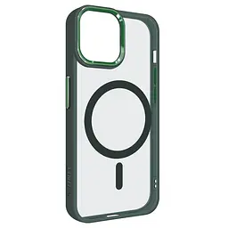 Чехол Apple iPhone 13, Unit MagSafe, зеленый, прозрачный, магсейф, ударопрочный, магнитный, панель-накладка с поддержкой MagSafe, с поддержкой беспроводной зарядки, TPU+PC, защита всего корпуса, ударопрочный, ArmorStandart (ARM66938)