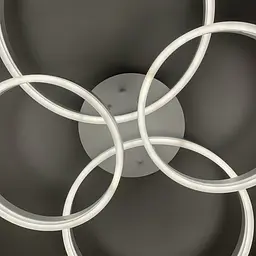 Стельова LED люстра в білому корпусі на 4 кільця Line.F A 8008/2+2 WH - мініатюра 2