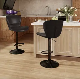Комплект барних стільців Costway Dantes зі спинкою в стилі Loft - мініатюра 2