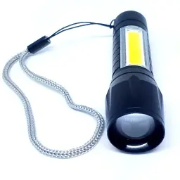 Компактний потужний акумуляторний Чорний LED ліхтарик USB COP BL-511 158000 W (IS33) - мініатюра 4