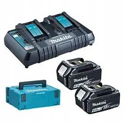 Набір акумуляторів BL1860B (2 шт) та зарядний пристрій для продукції Makita LXT (198077-8)