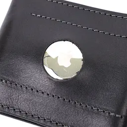Зручний шкіряний затискач для грошей з держателем Apple AirTag Grande Pelle 11619 чорний - мініатюра 5