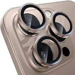 Захисне скло Metal Classic на камеру (у упак.) для Apple iPhone 16 Pro (6.3) / 16 Pro Max (6.9) Золотий / Desert Gold - мініатюра 2