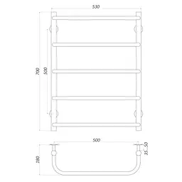 Рушникосушарка UNIO LS W 700-500-5 Драбинка Скоба (20880) - мініатюра 5
