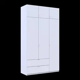 Розпашна Шафа для одягу Doros Лукас Білий 3ДСП 135х50х240 (80737800) - мініатюра 1