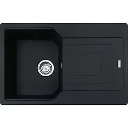Кухонна мийка Franke Urban, фраграніт, прямокутник, з крилом, 780х500х220мм, чаша - 1, накладна, UBG 611-78, чорний матовий