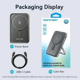 Павербанк Vention Magnetic Wireless Black 10 000 mAh / 20 Вт (FHNB0) - мініатюра 8