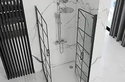Душова кабіна Rea Molier 2 90x100 black REA-K8538 + REA-K6963, Чорний матовий, Універсальна, прозрачний, Чорний матовий - мініатюра 3
