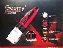 Професійна машинка для стрижки волосся Geemy GM-550 тример зі змінним акумулятором та насадками - мініатюра 5